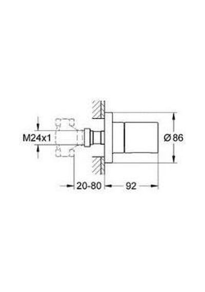 Grohe Grohtherm 3000 Cosmopolitan Ankastre Stop Valf - 19470000 Krom