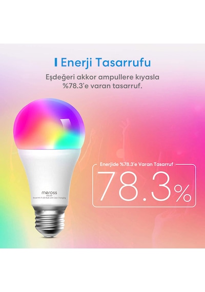 Meross Akıllı Rgb Ampül 810l/9w Msl120 Apple Home Destekli