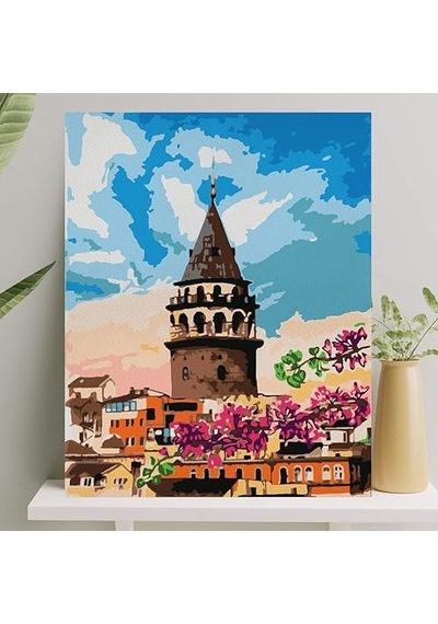 Sayılarla Boyama Tuval Seti Fırça Boya Dahil Çıtalı 40x50 Cm - Galata Genel