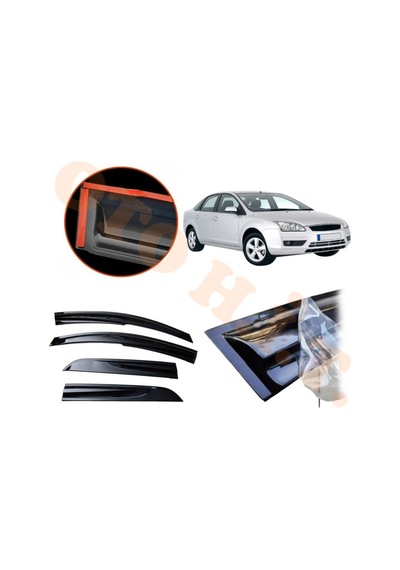 Ford Focus 2 Cam Rüzgarlığı Parlak Siyah Tam Uyumlu