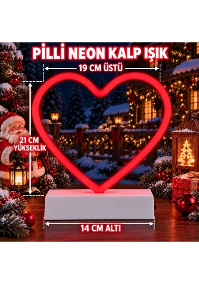 Neon Led Yılbaşı Ağacı Dekoru Kırmızı Kalpli Işık Led Işık Kırmızı Led Işıklı Kalp Yılbaşı Süsleri Diğer