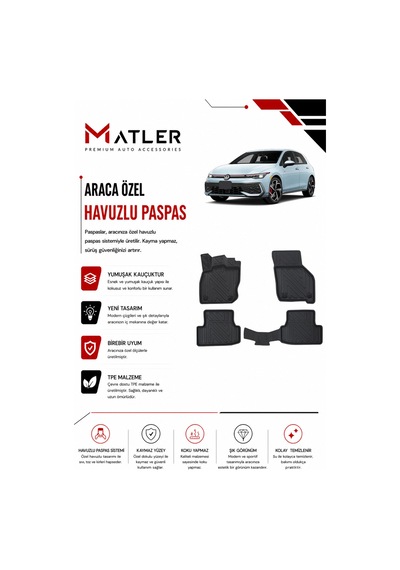 Volkswagen Golf 8 2026 Model 4d Ekstra Havuzlu Paspas