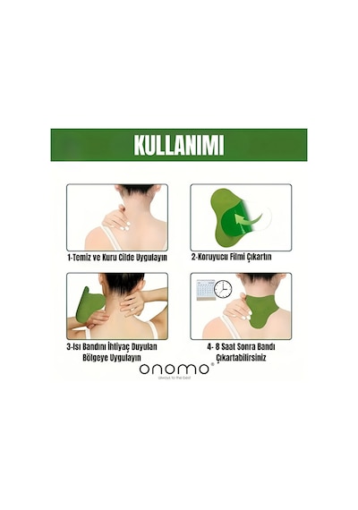 Health Sırt, Omuz, Bel, Boyun, Fıtık Için Bitkisel Isıtmalı Fizik Yakı Bandı 5 Adet