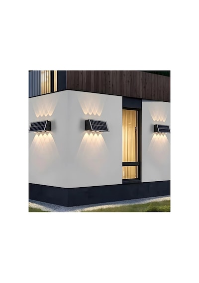 Amber Rengi Güneş Enerjili Led Aplik Ct-8010 - Solar Enerjili Bahçe Aydınlatma Turuncu Belirtilmemiş