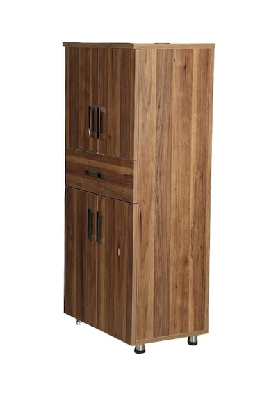 Çok Amaçlı Dolap 130 CM Hard Parlak Ceviz Suntalem 4Raf 1 Çekmece Ceviz