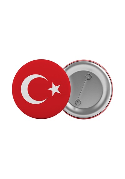 Türk Bayrağı Çanta Rozeti 20 Adet En Büyük Boy 5.8cm İğneli Broş