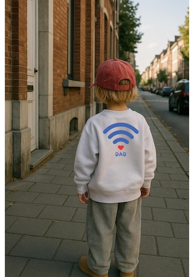 Monila Unisex Çocuk Baskılı 3 İplik Kumaş Pamuklu Sweatshirt Ekru
