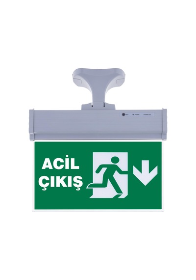 Sg071-a3 Çift Yönlü Acil Yönlendirme Armatürü Askı Aparatlı Acil Çıkış Aşağı Cbf2a Beyaz