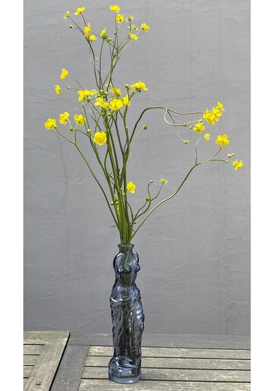 MİSSİ SİYAH CAM VENÜS VAZO (25 CM)