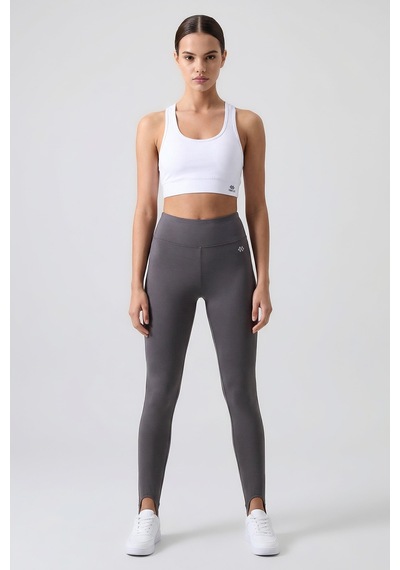 Tommy Life Koyu Gri Standart Fit Esnek Spor Performans Kadın Topuklu Tayt - 94685