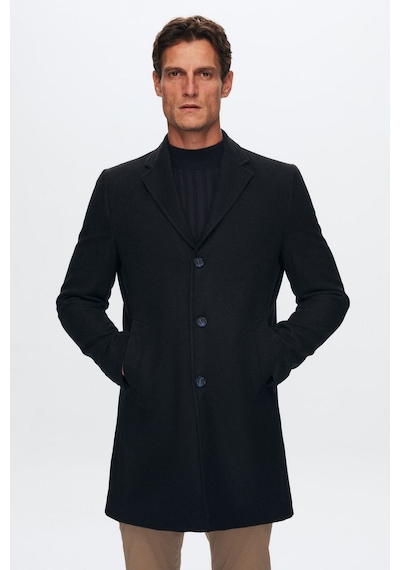 D's Damat Ds Damat Regular Fit Lacivert Mono Yaka Kaşe Kaban 5HF08ORT10000 Lacivert