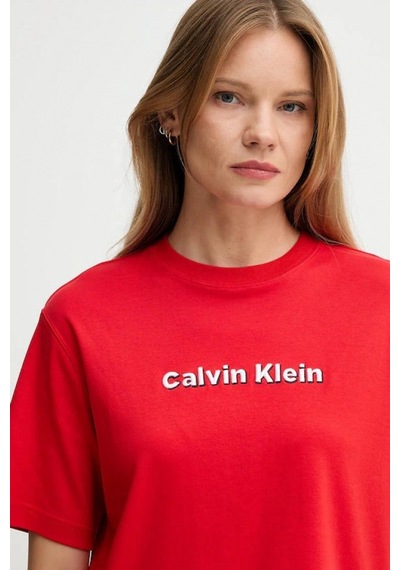 Calvin Klein Jeans Kısa Kollu 2 Renkli 3d Nakışlı Logolu Kadın T-shirt Lv047d205g-vtw Kirmizi