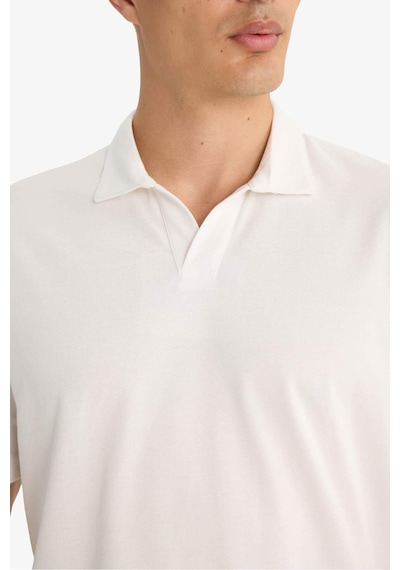 Defacto Regular Fit Polo Yaka Kısa Kollu Tişört F8477ax25auwt32 Beyaz