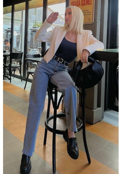 Madmext Açık Mavi Relaxed Fit Kadın Jeans Mg1934-açık Mavi Açık Mavi