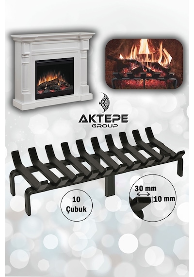 60 Cm X 32 Cm 10 Çubuklu Ekstra Şömine Izgarası Dar Gözlü Izgara