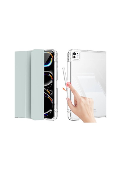 Apple iPad Uyumlu  Pro 11 2024 Kılıf Magnetik Ayrılabilen Airbagli Zore Sliding Tablet Kılıfı-siyah Arka Kapak