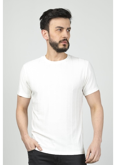 Cazador B.yaka K.kol Erkek T-shirt 4161 Ekru Ekru