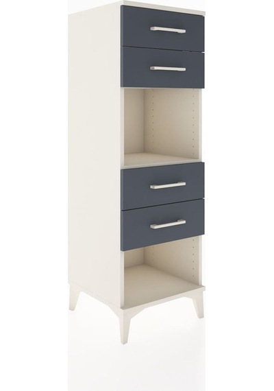 Hyperion Dolap Tek Raflı 4 Çekmeceli Tek Kapaklı 44x44x134 Aytaşı-antrasit Aytası