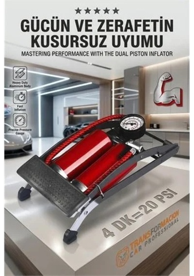 Çift Pistonlu Profesyonel Ayak Pompası - Yüksek Basınçlı Ultra Performans Serisi 425582