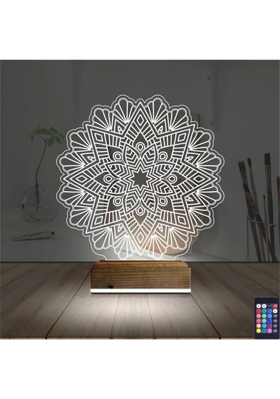 Luvivia Mandala 3d Lamba - Masa Gece Lambası V2 Şeffaf