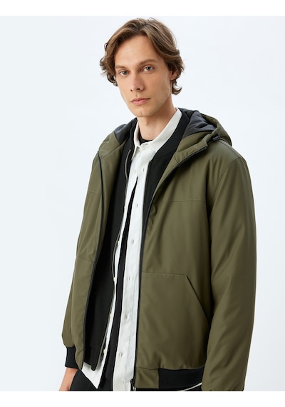 Koton Mevsimlik Ceket Slim Fit Fermuarlı Yeşil 5wam20067hw Yeşil