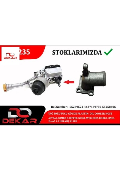 Yag Sogutucu Govde Plastık Astra J-combo D-bıpper-nemo-aveo-egea-doblo-lınea Euro5 1.3 Hdı-mtj A13fd Dekar 55269522