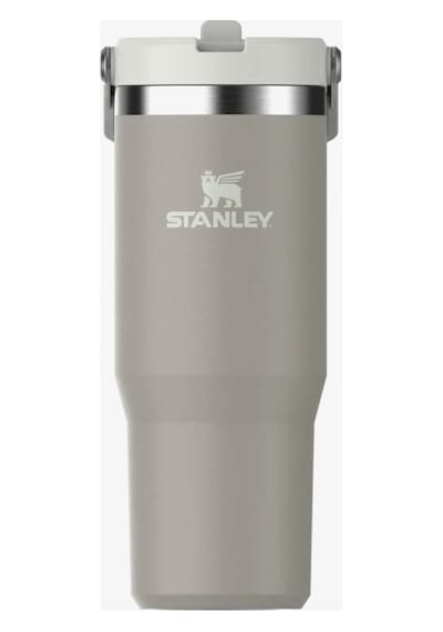 Kişiselleştirilebilir Stanley The Iceflow Flip Straw Pipetli Termos Bardak Stanley 0.89 L Özel İsimli Gri