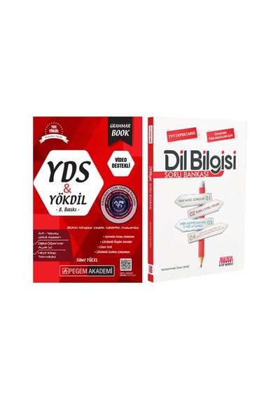 Pegem Yayınları Yds Yökdil Grammar Book Ve Akm Dil Bilgisi Soru Bankası Seti 2 Kitap