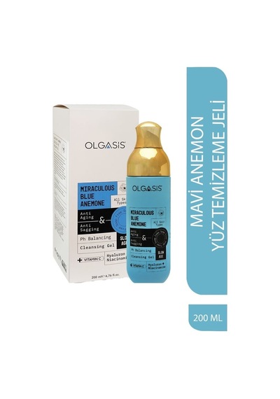 Olgasis Mavi Anemon Çiçeği Yüz Temizleme Jeli Nemsiz Ciltlere Özel 200 Ml 16'li Paket