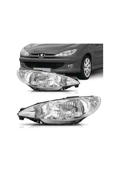 Peugeot 206 P206 Ön Far Takımı Manuel Ayarlı 2003-2008