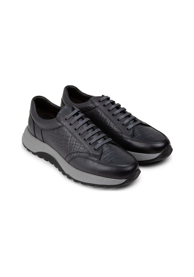 Deery Hakiki Deri Gri Erkek Sneaker Ayakkabı - 01984Mgrıe01 Gri