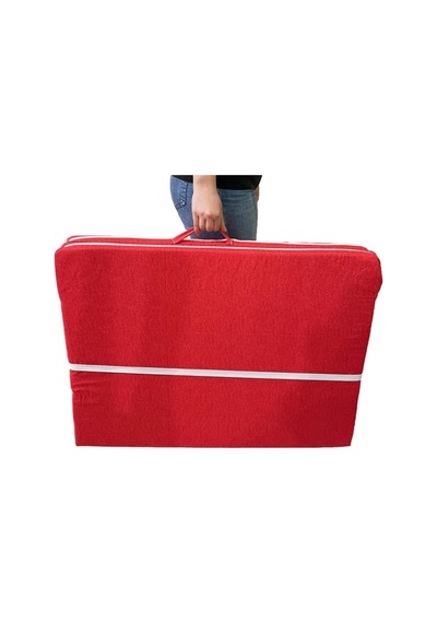Katlanır Sünger Tek Kişilik Yer Yatağı 80x180x6 CM Kırmızı Kırçıllı