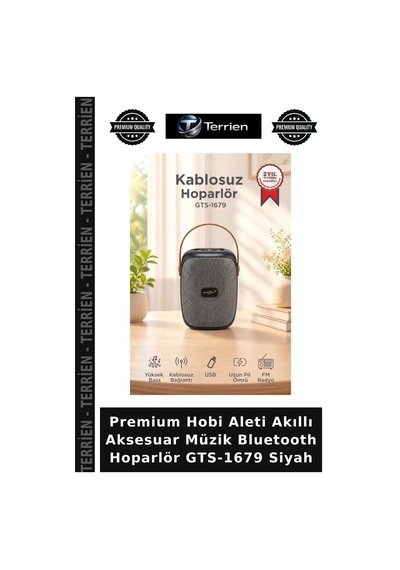Premium Hobi Aleti Akıllı Aksesuar Müzik Bluetooth Hoparlör Gts-1679 Siyah