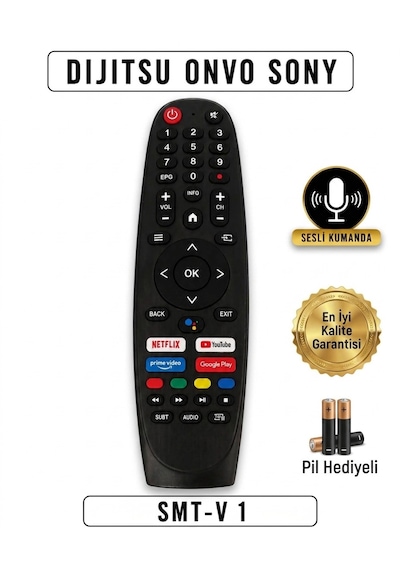 Dijitsu Onvo Sony Sesli Kumanda Smt-v1 Pil