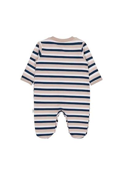 Civil Baby Çizgili 26 Baskılı Şapkalı 1-9 Ay Tulum - Bej Açık Vizon