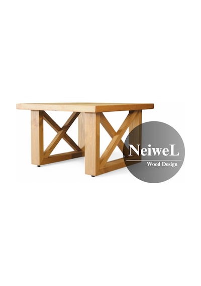Neiwel Laila Doğal Ahşap Sehpa-80-80 Açık Ceviz