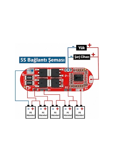 Robodünya 5s 25a Bms 18650 Lityum Pil Şarj Koruma Devresi