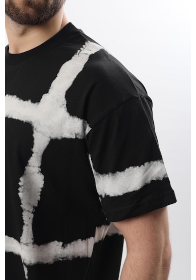 Madmext Siyah Bisiklet Yaka Baskılı Basic Erkek T-shirt E7109 Siyah
