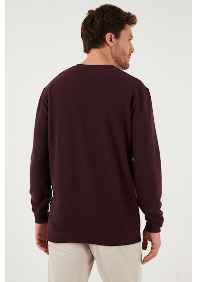 Buratti Pamuklu Regular Fit V Yaka Erkek Kazak 456202 V Mürdüm