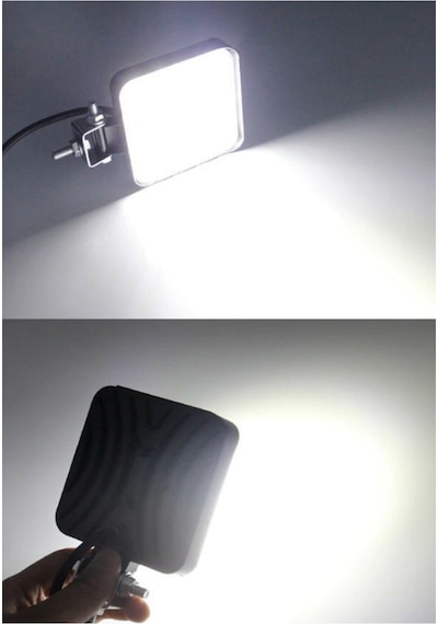 4 Adet 16 Led Off Road Kare Çalışma Lambası Sis Lambası 48 Watt