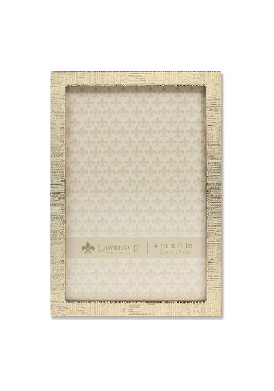 4x6 Gold Metal Picture With Linen Pattern