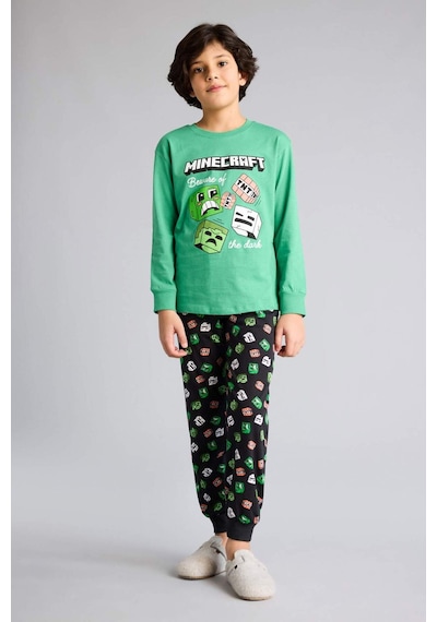 Defacto %100 Pamuklu Mınecraft 2'li Pijama Takımı Erkek Çocuk G9975A826SP