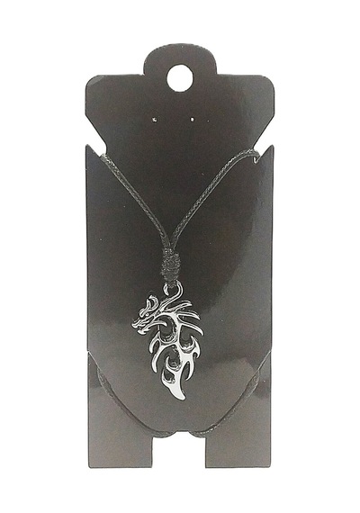 Kore İp Askılı Ve Krom Çelik Kaplamalı Unisex Tribal Kolye Kkrm-05 Gümüş3