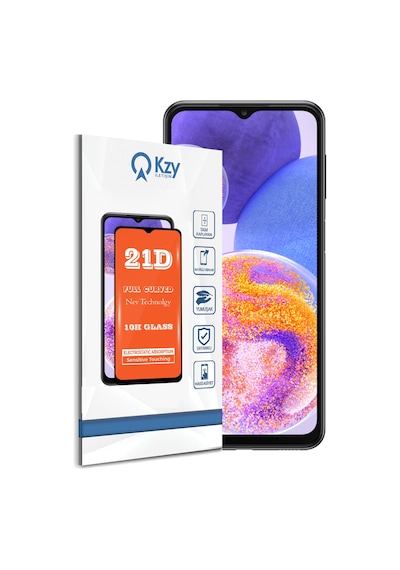Samsung Galaxy A23 ile Uyumlu Tam Kaplayan 21D Temperli Ekran Koruyucu Cam
