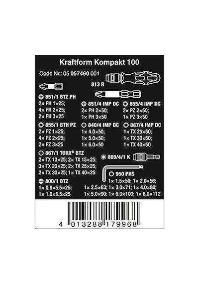 Wera K Kompakt 100 Bits ve Alyan Seti Çantalı 05057460001