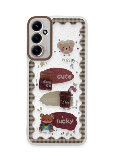 Newface Samsung Galaxy A25 5g Kılıf Sweet Desenli Silikon Kapak - Şeffaf