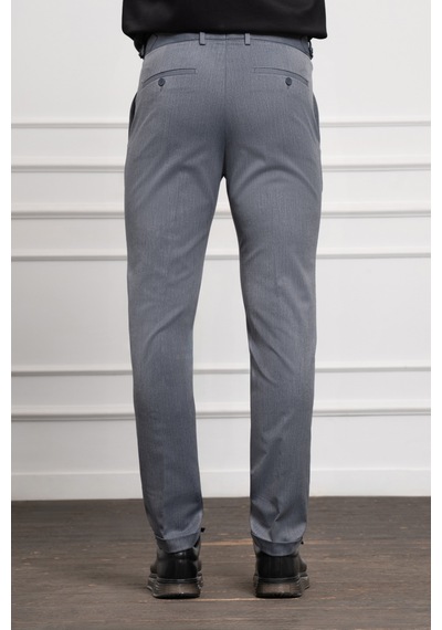 Morven Erkek Lacivert Trend Slim Fit Dar Kesim Pileli Pantolon 25ms003015200 Lacivert