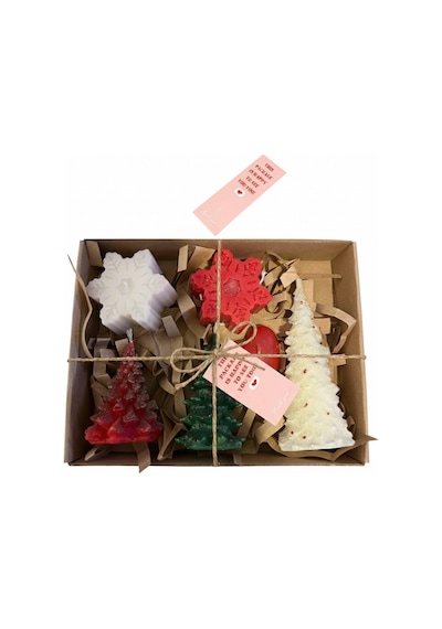 Yılbaşı Konsepti Mumlar Noel Mumları Konsepti 6'lı Paket Çok Renkli