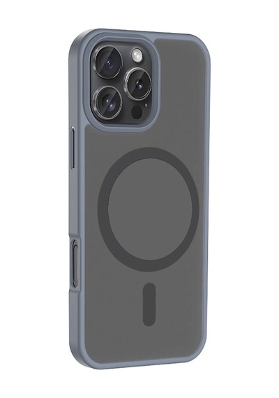 Apple iPhone Uyumlu 16 Pro Max Kılıf Magsafe Destekli Kamera Yükseltili Silikon Mat Parmak İzi Tutmayan Pazarplus Lila