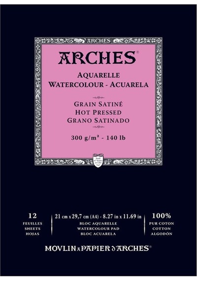 Arches Suluboya Defteri Blok Sıcak Baskı 300 G 21x29 Cm. 12 Yp
